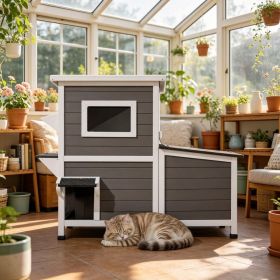 Minimalist Design Cat House with Easy to Clean and Removable Floor for Outdoor