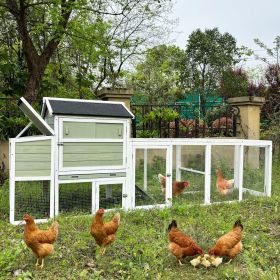 Wooden Chicken Coop, Large Outdoor Hen House with Run and Nesting Box Poultry Cage, Rabbit Hutch, Waterproof Anti-UV Panel for Backyard