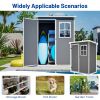 5x3FT Resin Outdoor Storage Shed with Floor Lockable Garden Shed with Window Sloped Roof Weather-Resistant Tool Shed for Garden Tools, Pet House and B