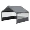 4\'x4\'x3\' Extra Large Outdoor Dog House Tent Breathable Outdoor Enclosure with 3-Sided Roll-Up Mesh Windows Ground Stakes Storage Bag for Dogs, Cats