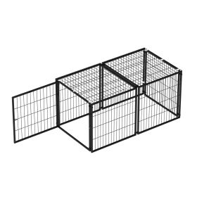 48.2in Spacious Dog Kennel Indoor Dog Crate with PVC Top Cover, Heavy Duty Metal Dog Playpen with Flexible Door Placement, Escape Resistant Pet Cage f