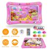 Cat Water Mat Interactive Sensory Play Mat with Floating Fish Toys LED Color Changing Light Thickened PVC for Indoor Cats Kittens Pet Enrichment