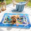 Cat Water Mat Interactive Sensory Play Mat with Floating Fish Toys LED Color Changing Light Thickened PVC for Indoor Cats Kittens Pet Enrichment