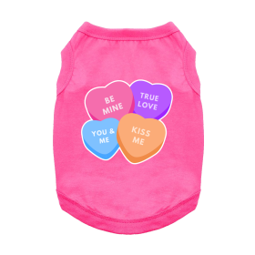 Conversation Hearts Dog Shirt (Color: Raspberry Sorbet, size: 2X-Large)