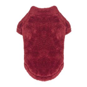 Soft Plush Pullover (Color: Burgundy, size: 4X-Large)