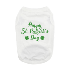 Happy St. Patrick's Day Dog Shirt (Color: White, size: large)