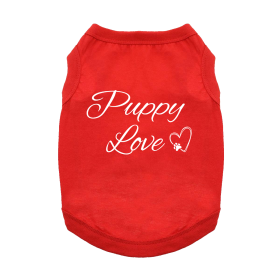 Puppy Love Dog Shirt (Color: Flame Scarlet Red, size: medium)