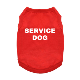Service Dog Dog Shirt (Color: Flame Scarlet Red, size: medium)
